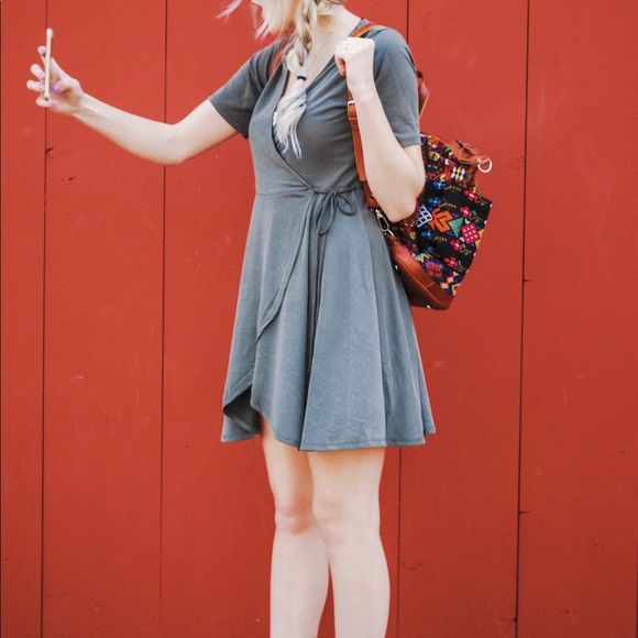 Green Wrap Dress - Picture 3 of 3